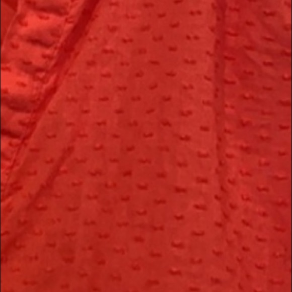 J. Crew Silk Clip Dot Women’s Coral Blouse Flutter Shoulder Pullover Top XXS NWT - Picture 3 of 4